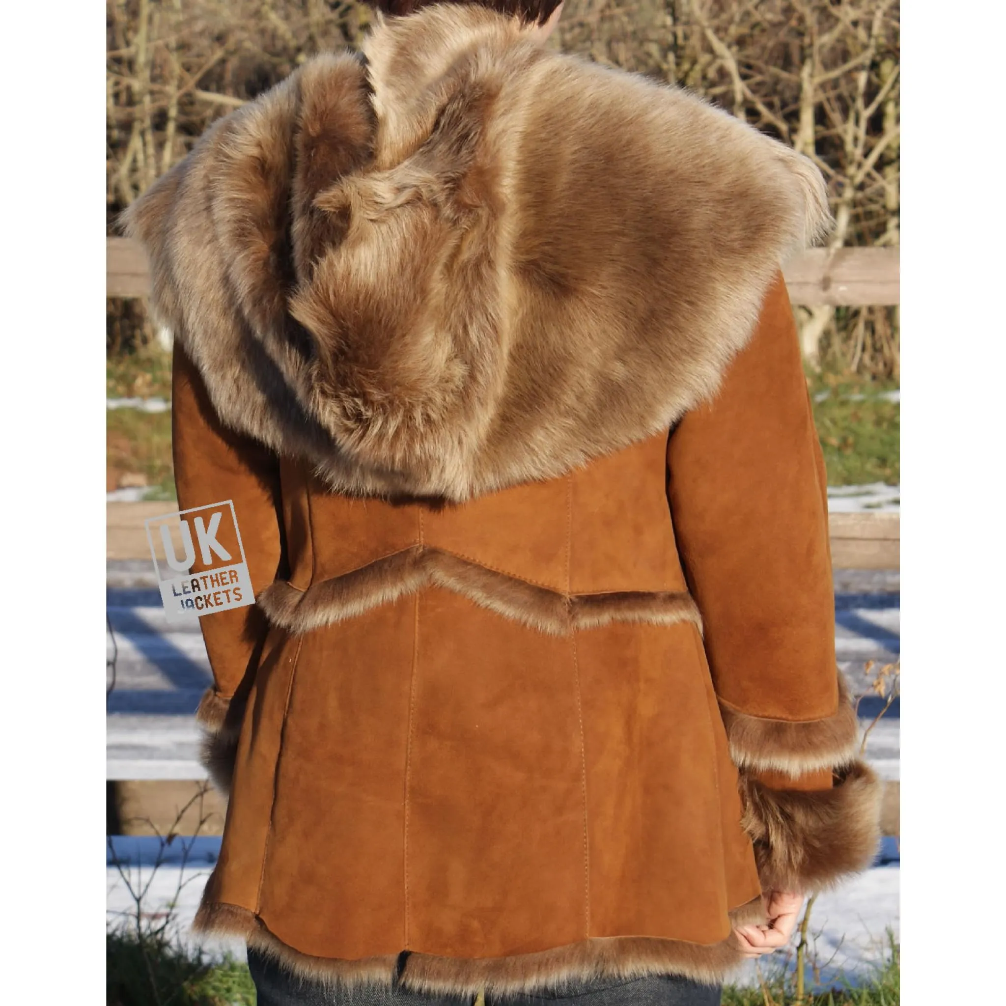 Finest Toscana Sheepskin Hooded Jacket - Danota - Tan | Free UK Delivery