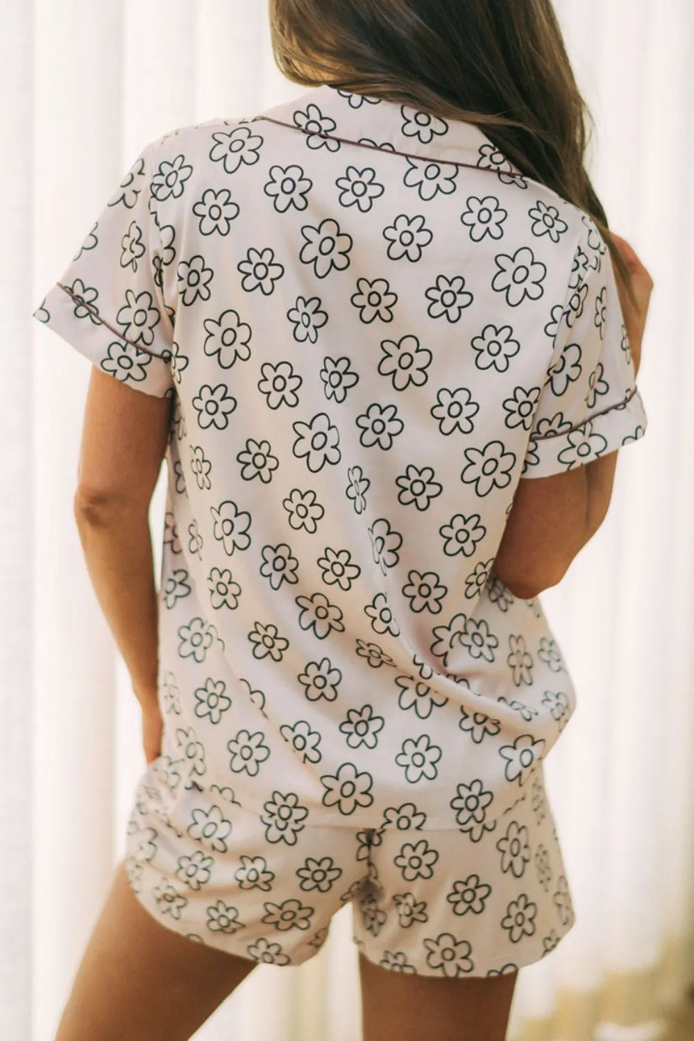 Flower Printed Top and Shorts Lounge Set -SHIPS 7/10