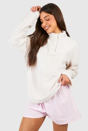 Fluffy Collared Lounge Sweatshirt