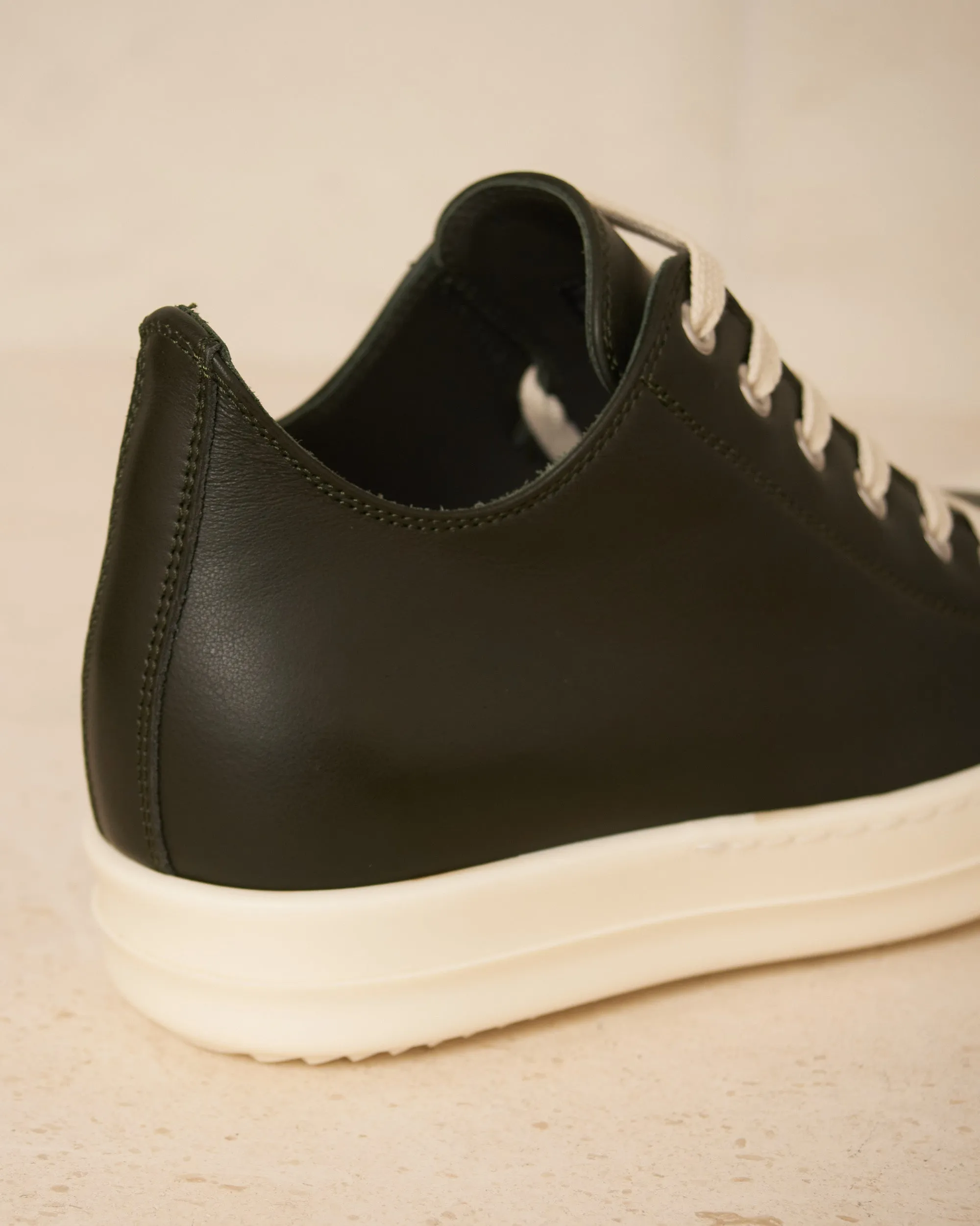 Forest and Milk Leather Low Sneakers