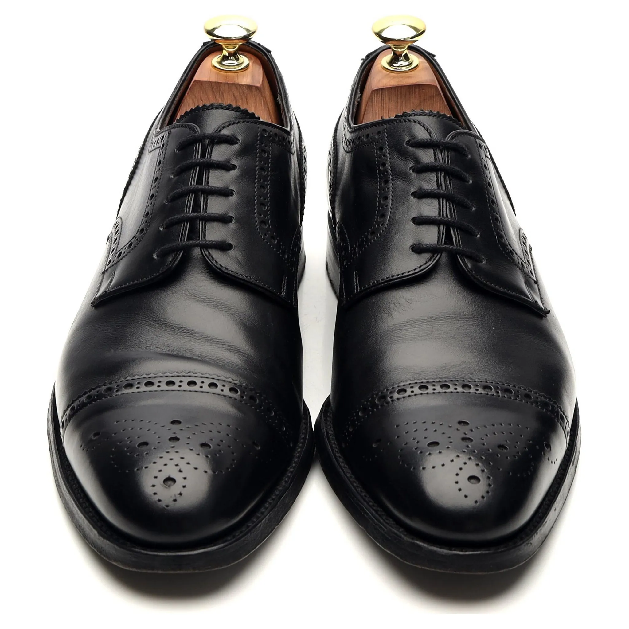 Gieves & Hawkes Black Leather Derby Brogue UK 7 F