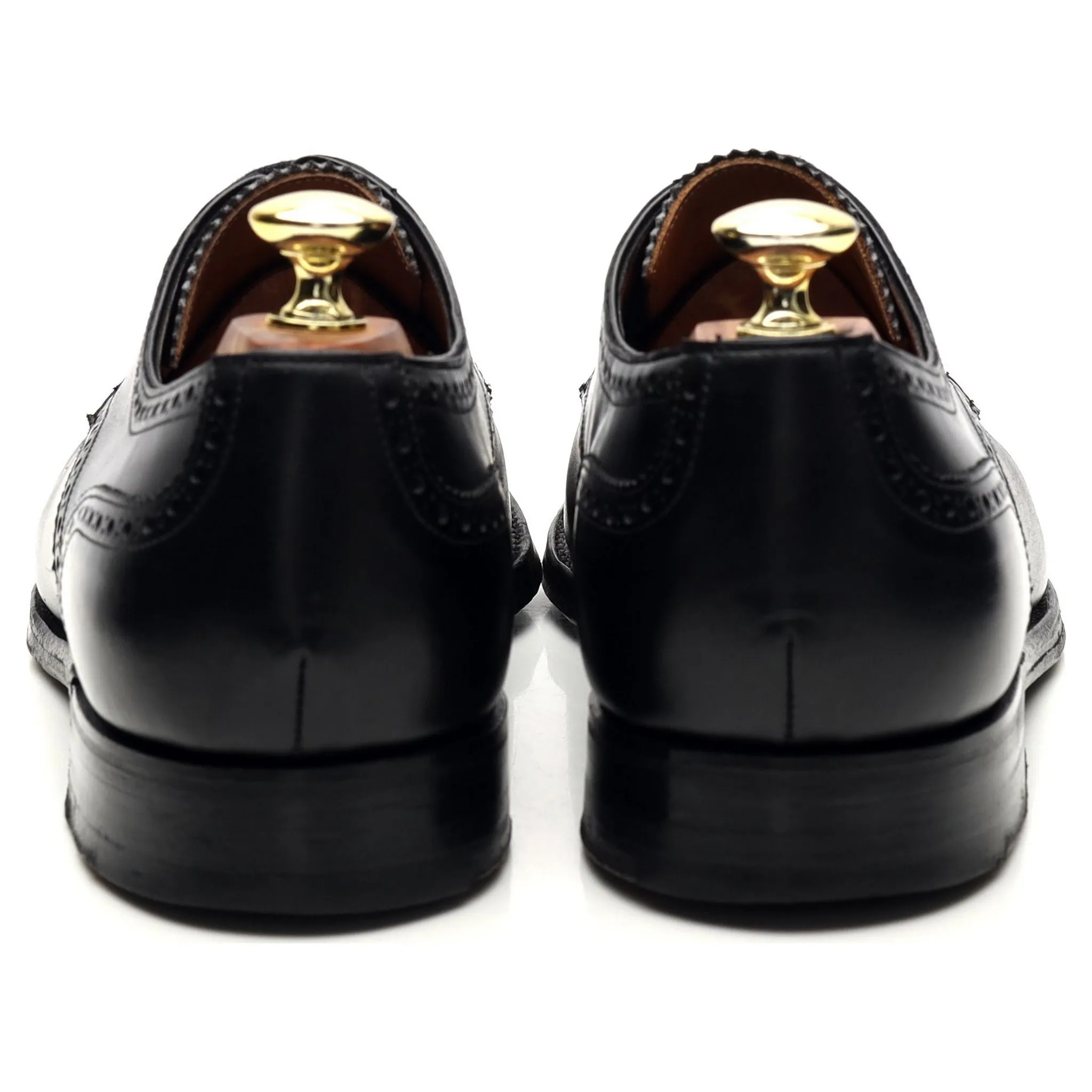 Gieves & Hawkes Black Leather Derby Brogue UK 7 F