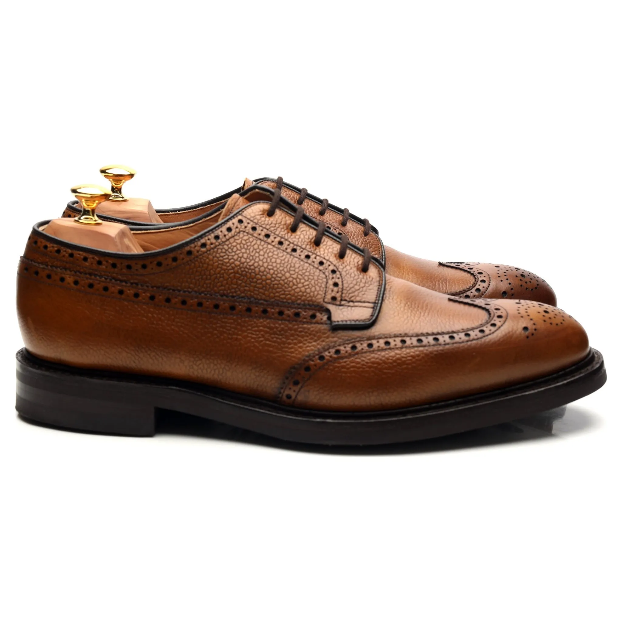 'Grafton' Tan Brown Leather Derby Brogues UK 11 G