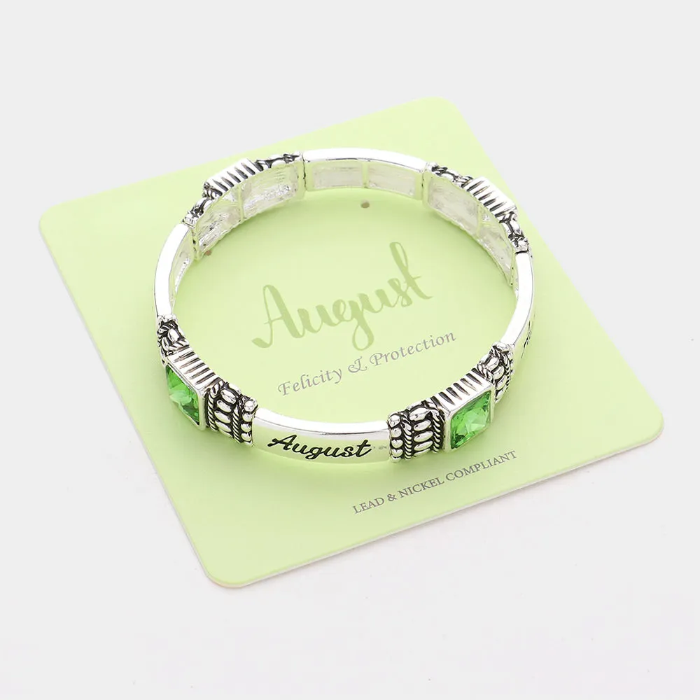 iLLASPARKZ August - Birthstone Accented Stretch Bracelet