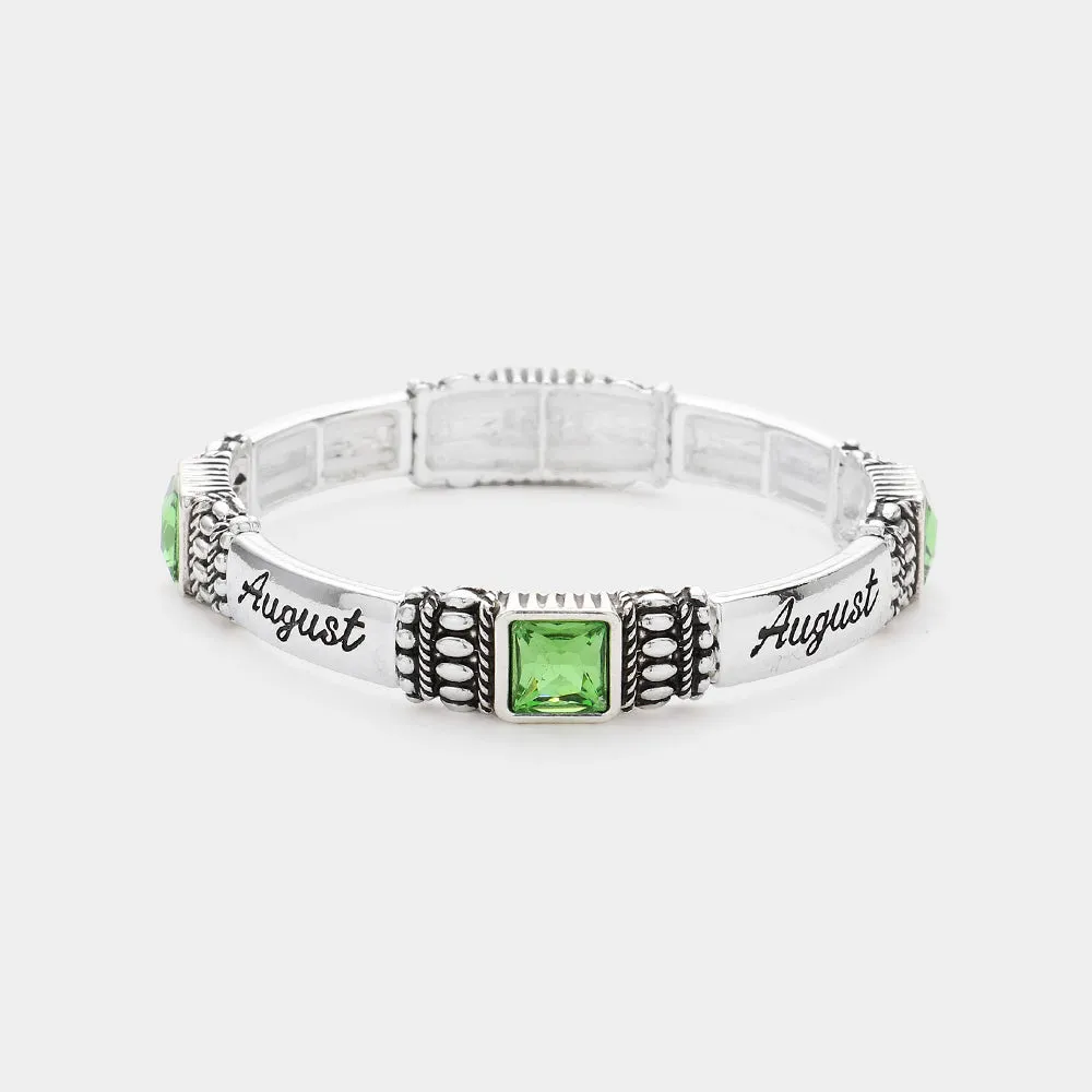 iLLASPARKZ August - Birthstone Accented Stretch Bracelet