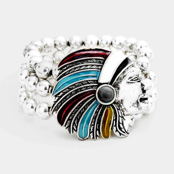 iLLASPARKZ Indian Chief Stretch Bracelet