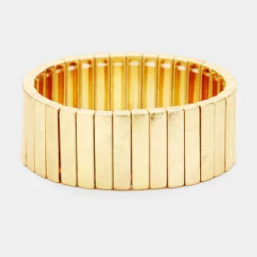 iLLASPARKZ Rectangle Bar Metal Stretch Bracelet