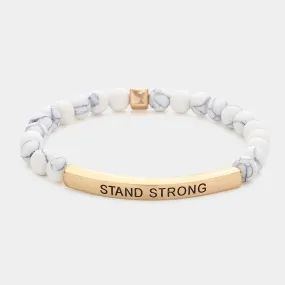 iLLASPARKZ Stand Strong Message Natural Stone Stretch Bracelet