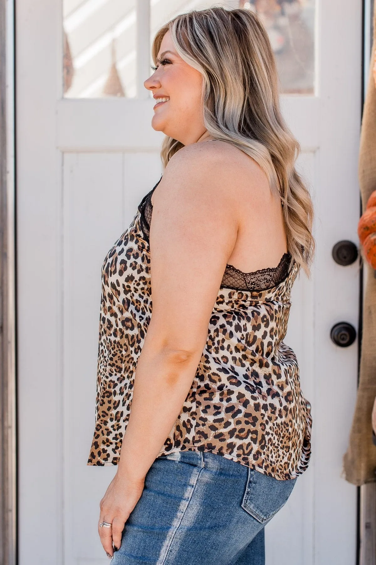 Impeccable Beauty Lace Shift Tank- Leopard