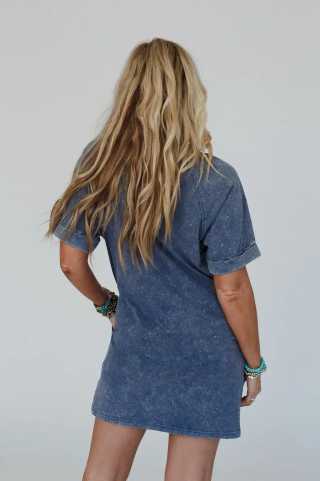 Indy Pocket Tee Dress - Denim