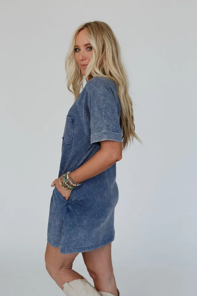 Indy Pocket Tee Dress - Denim