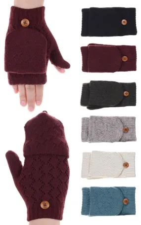 JG602 Knit Lining Fingerless Flip Cover Gloves 12prs Pack (JSP)