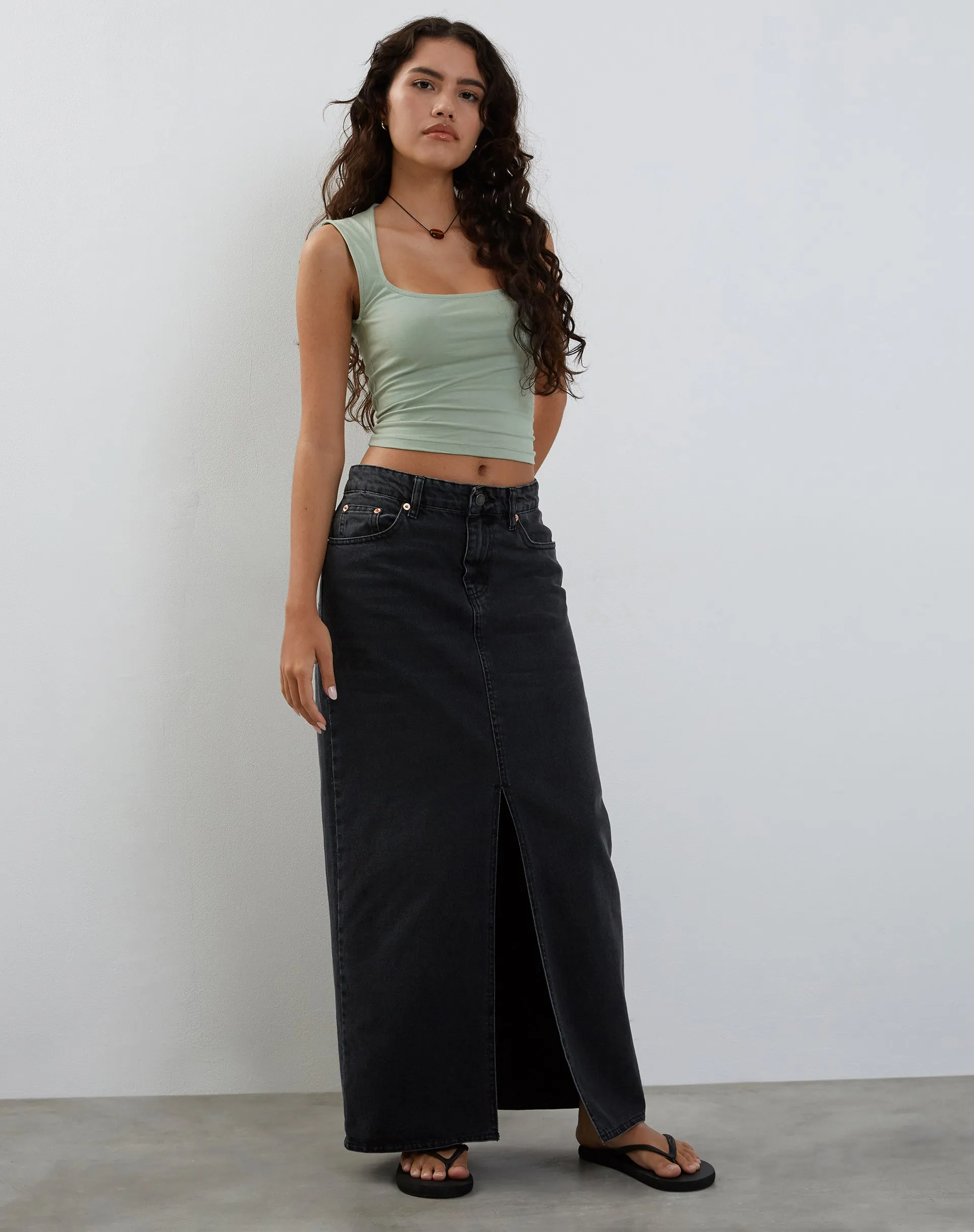 Jinsu Crop Top in Desert Sage