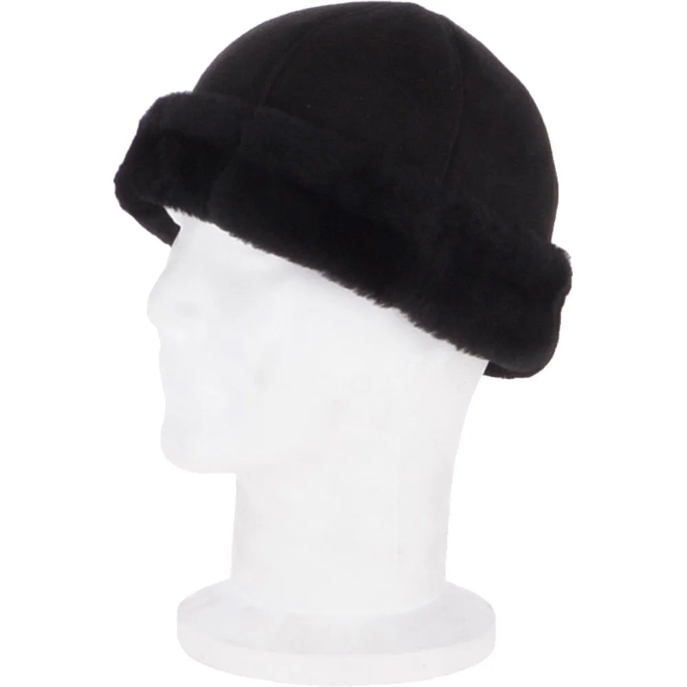 Ladies Luxury Sheepskin  Hat Black : Cahira