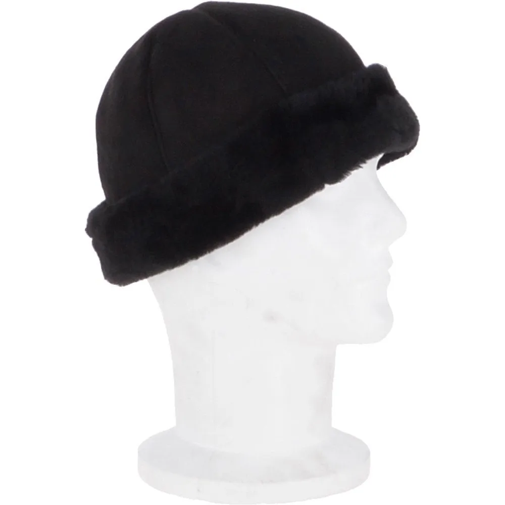 Ladies Luxury Sheepskin  Hat Black : Cahira