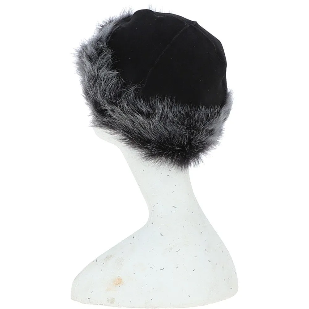 Ladies Luxury Sheepskin Long Hair Hat Black/Brissa: KB-496