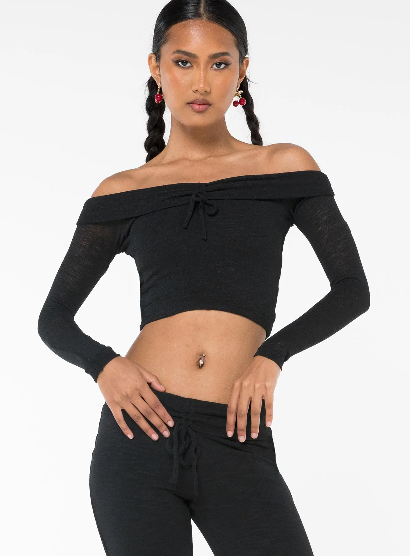 Laurenita Off The Shoulder Top Black