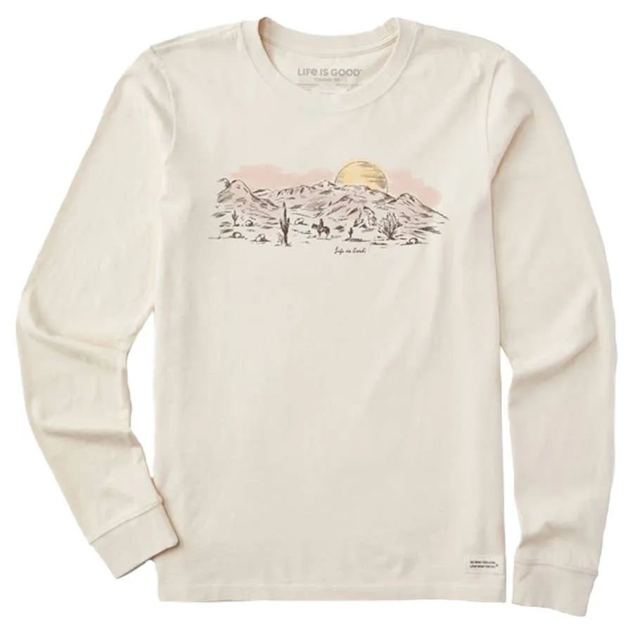 Life is Good Women's Fineline Desert View Long Sleeve T-Shirt - Putty White