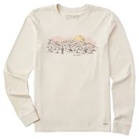 Life is Good Women's Fineline Desert View Long Sleeve T-Shirt - Putty White