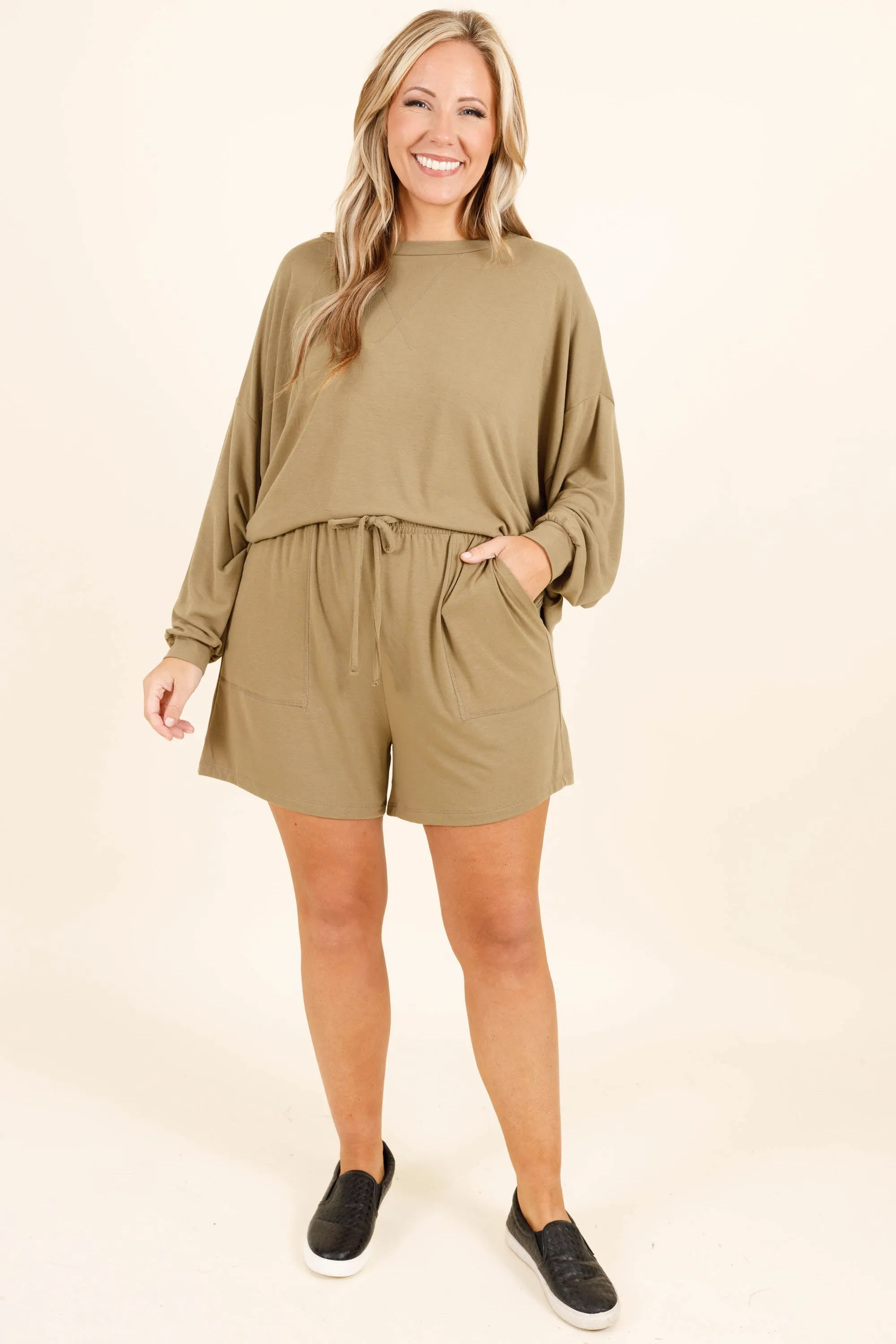 Live, Love, Lounge Set, Khaki