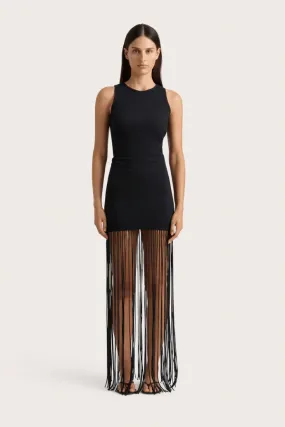 Maceio Fringed Dress Black