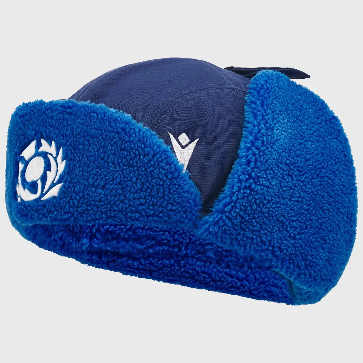 Macron Scotland Rugby Trapper Fleece Hat Navy