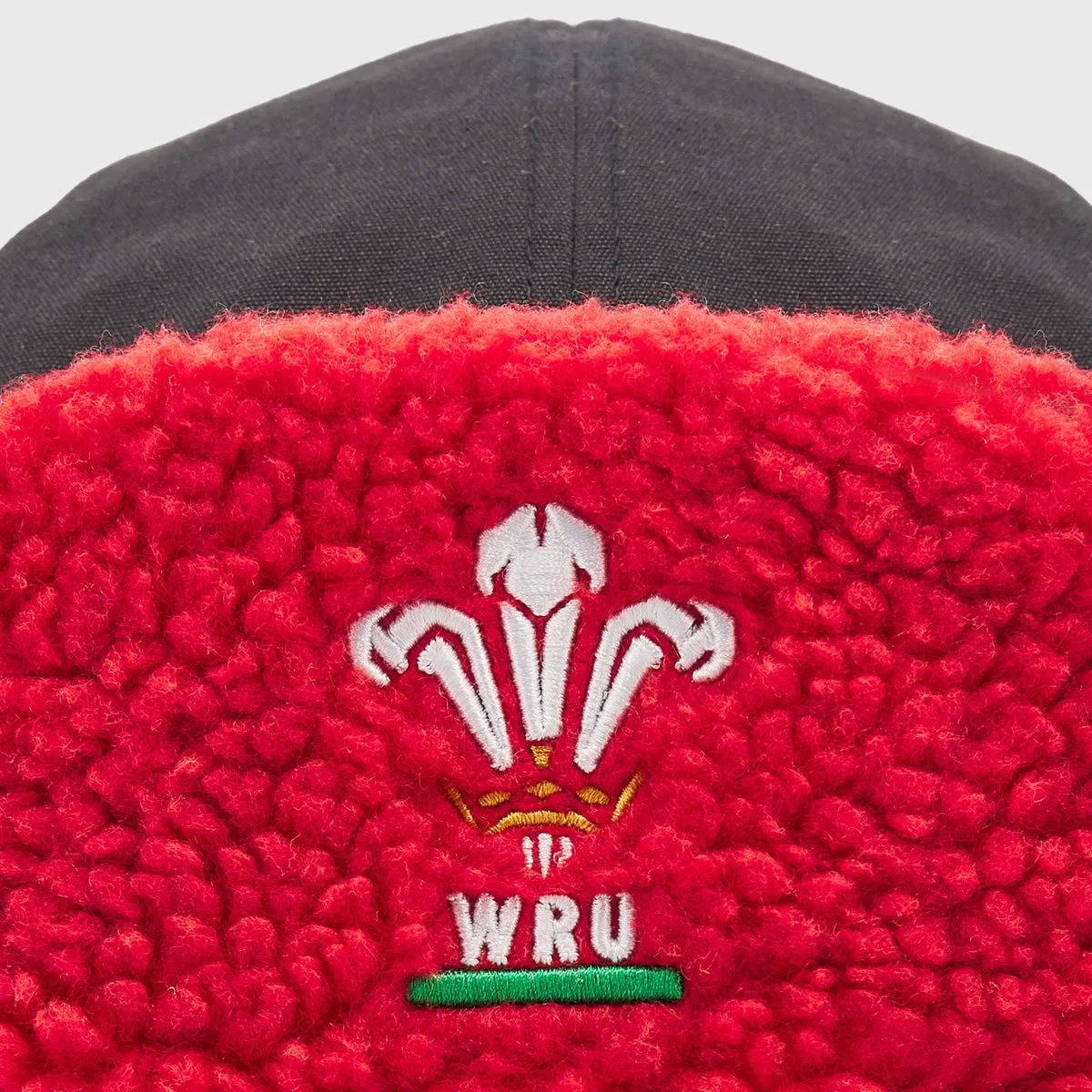 Macron Wales Rugby Trapper Fleece Hat Black