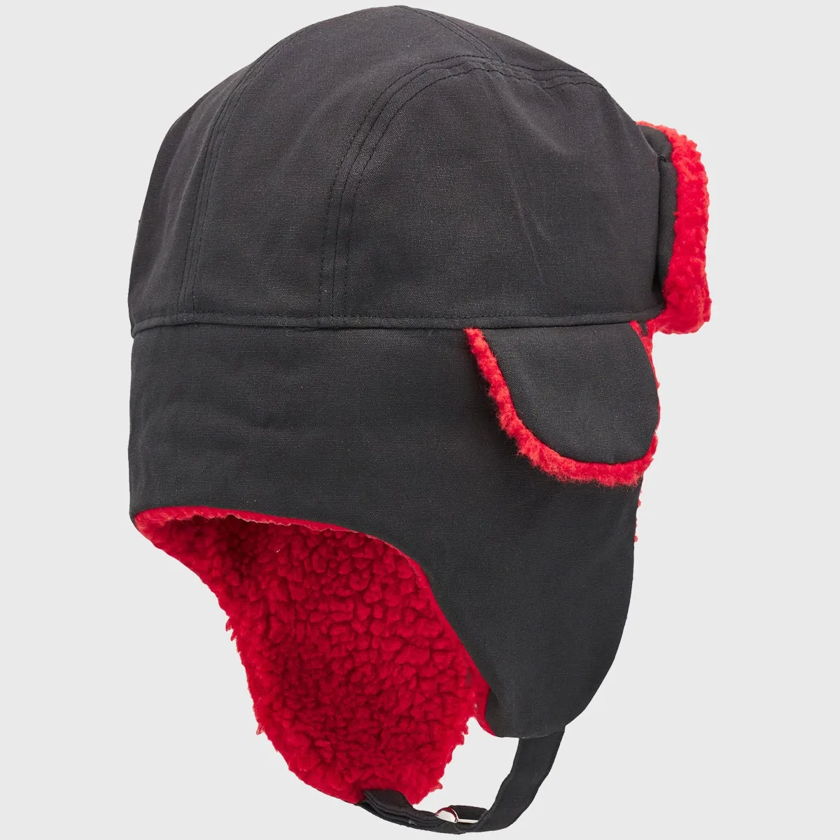 Macron Wales Rugby Trapper Fleece Hat Black