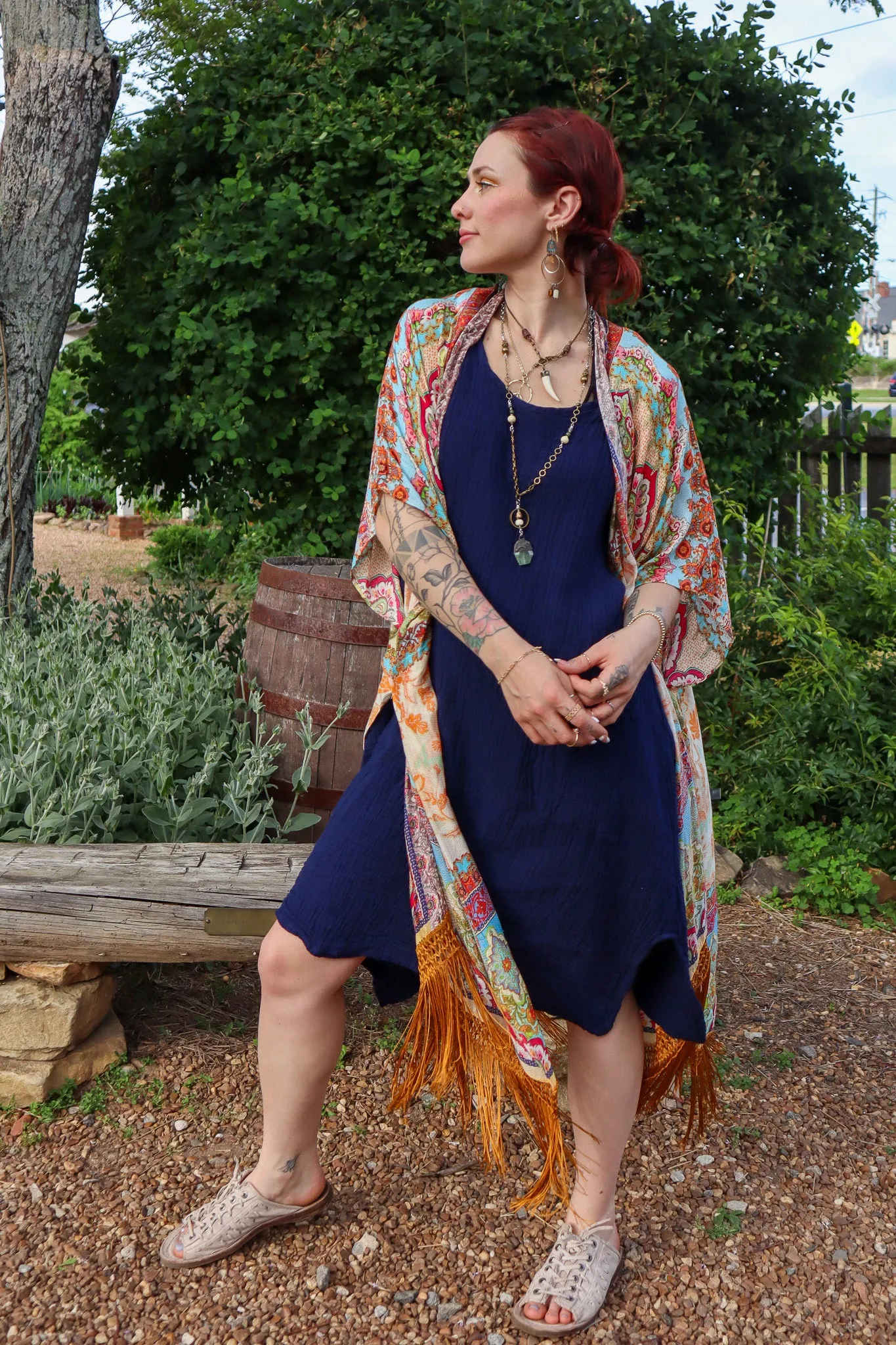 Marigold Fringe Summer Kimono