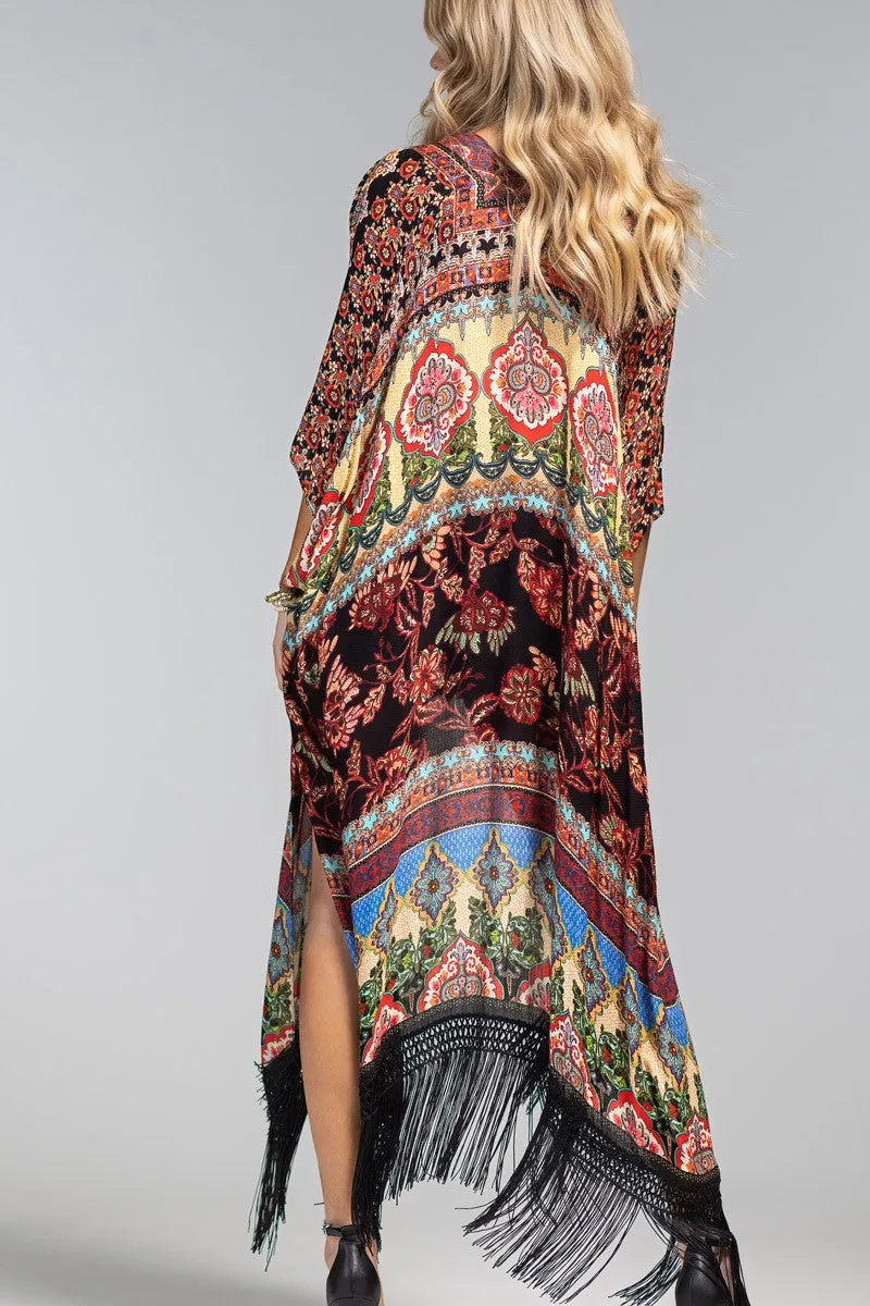 Marigold Fringe Summer Kimono