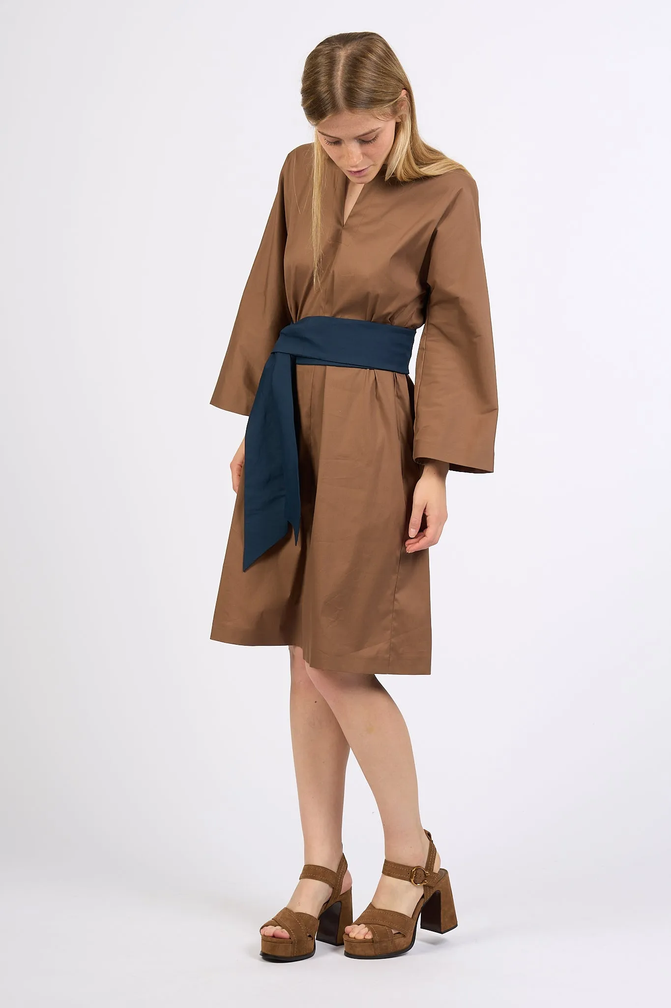 Max Mara Abito LEILA Corto Marrone/Blu Donna