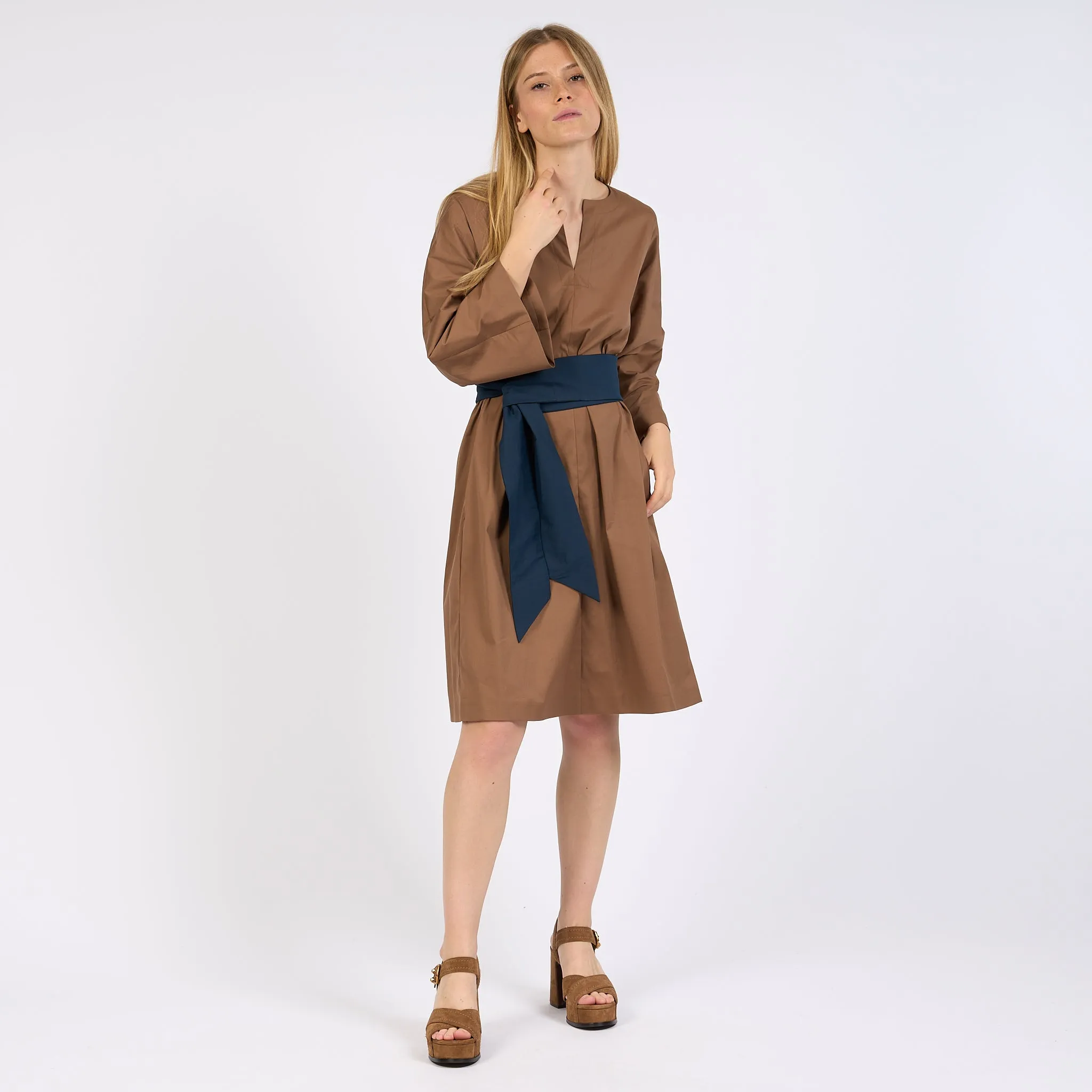 Max Mara Abito LEILA Corto Marrone/Blu Donna