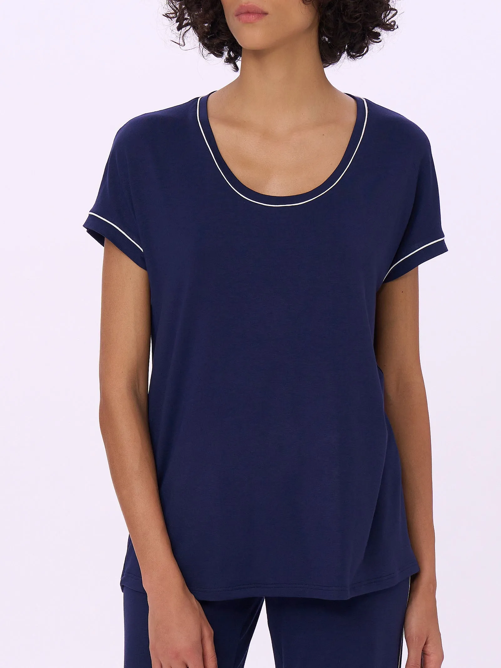 Maxi T-shirt girocollo in Viscosa Summer - Diva Blue