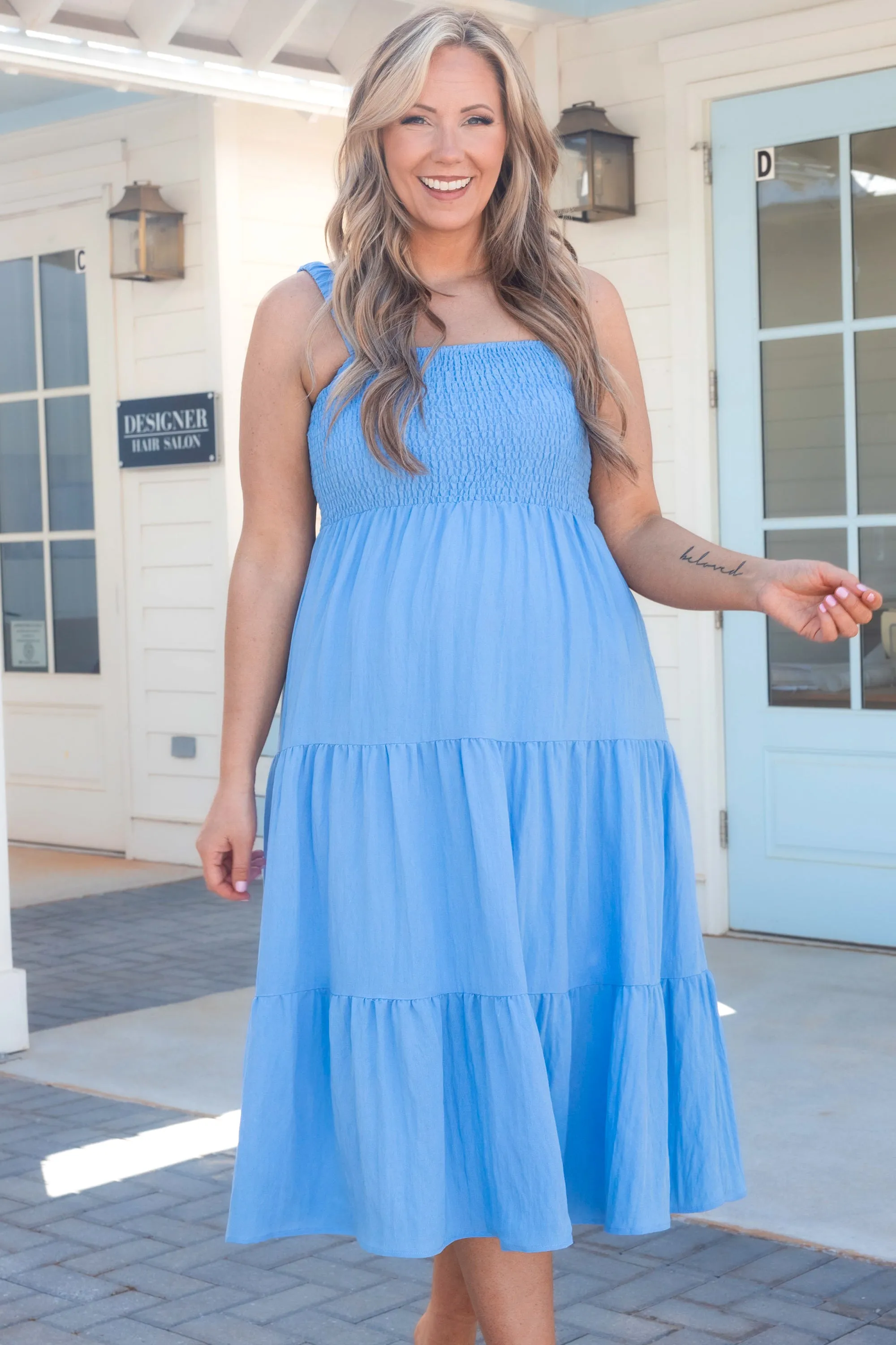 Meet Me By The Azaleas Dress, Chambray