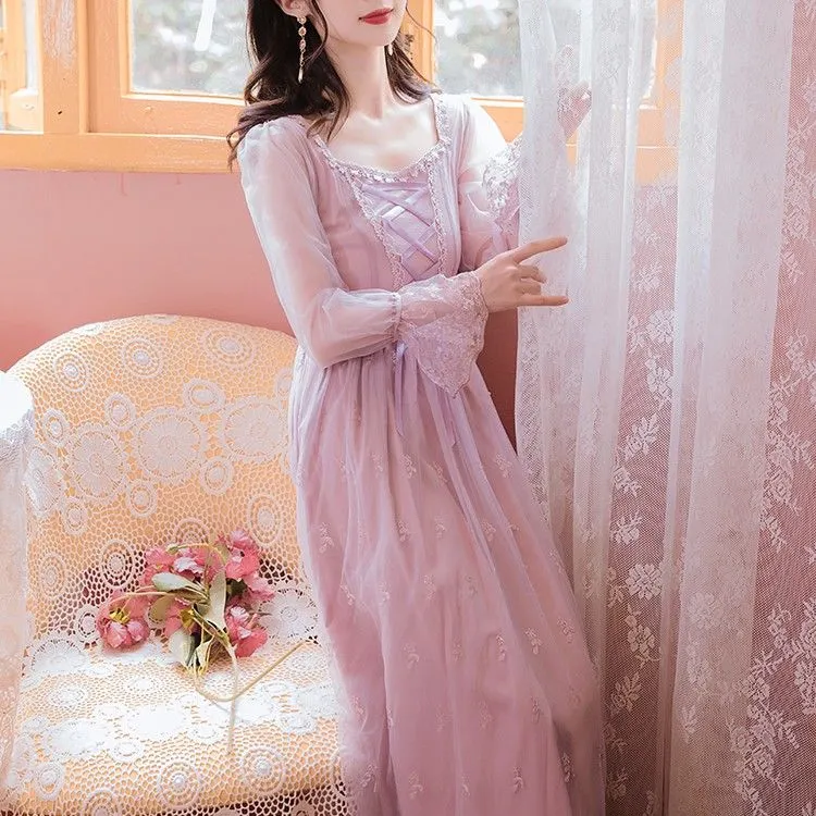 Misty Grace Romantic Vintage-Style Lace Fairy Princess Dress