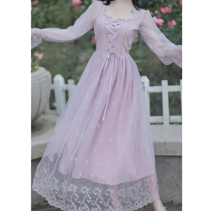 Misty Grace Romantic Vintage-Style Lace Fairy Princess Dress