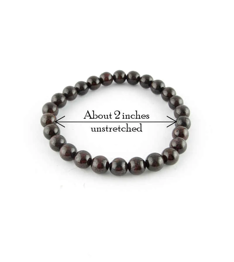 Natural Garnet Gemstone Beaded Stretch Bracelet