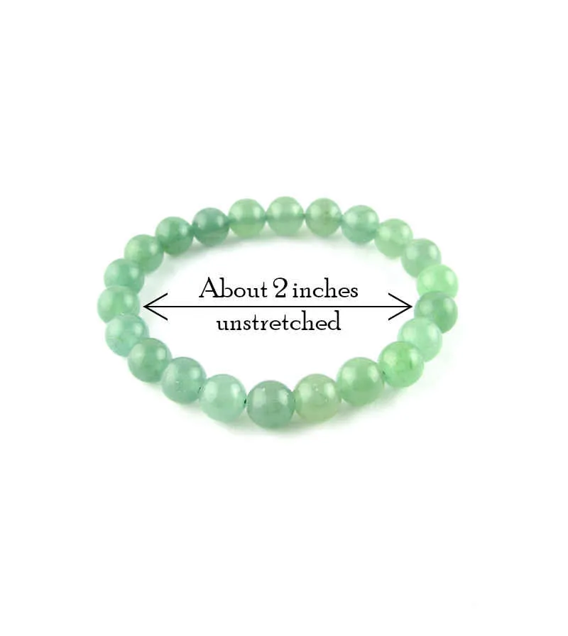 Natural Green Aventurine Beaded Stretch Bracelet