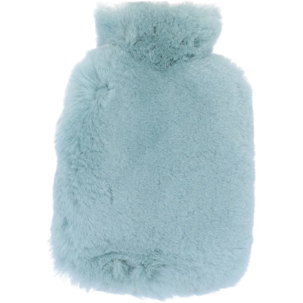 Natural Sheepskin Hot Water Bottle Cover Duck Egg:  HW Bottle Cover 2L