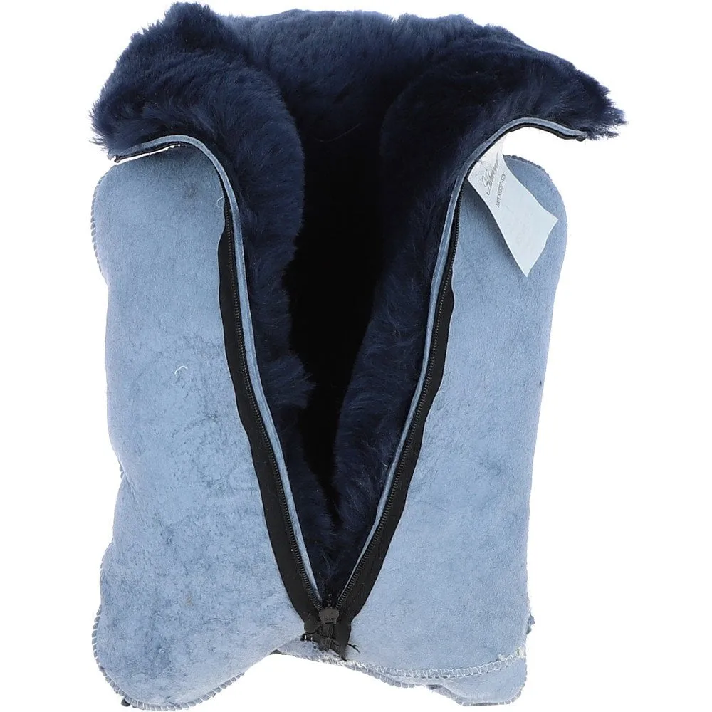 Natural Sheepskin Hot Water Bottle Cover Indigo:  HW Bottle Cover 2L