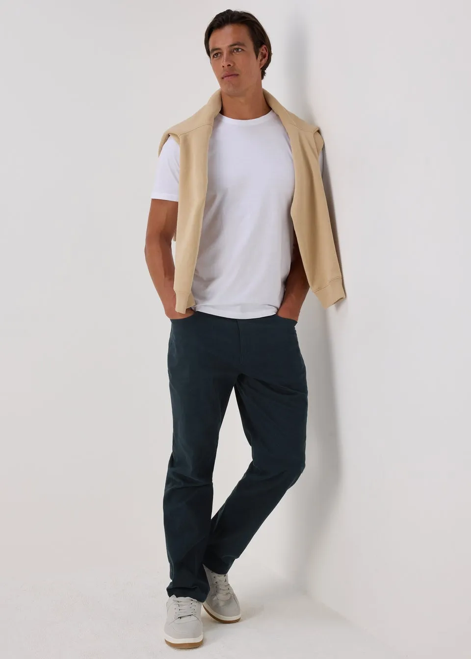 Navy Textured Chinos