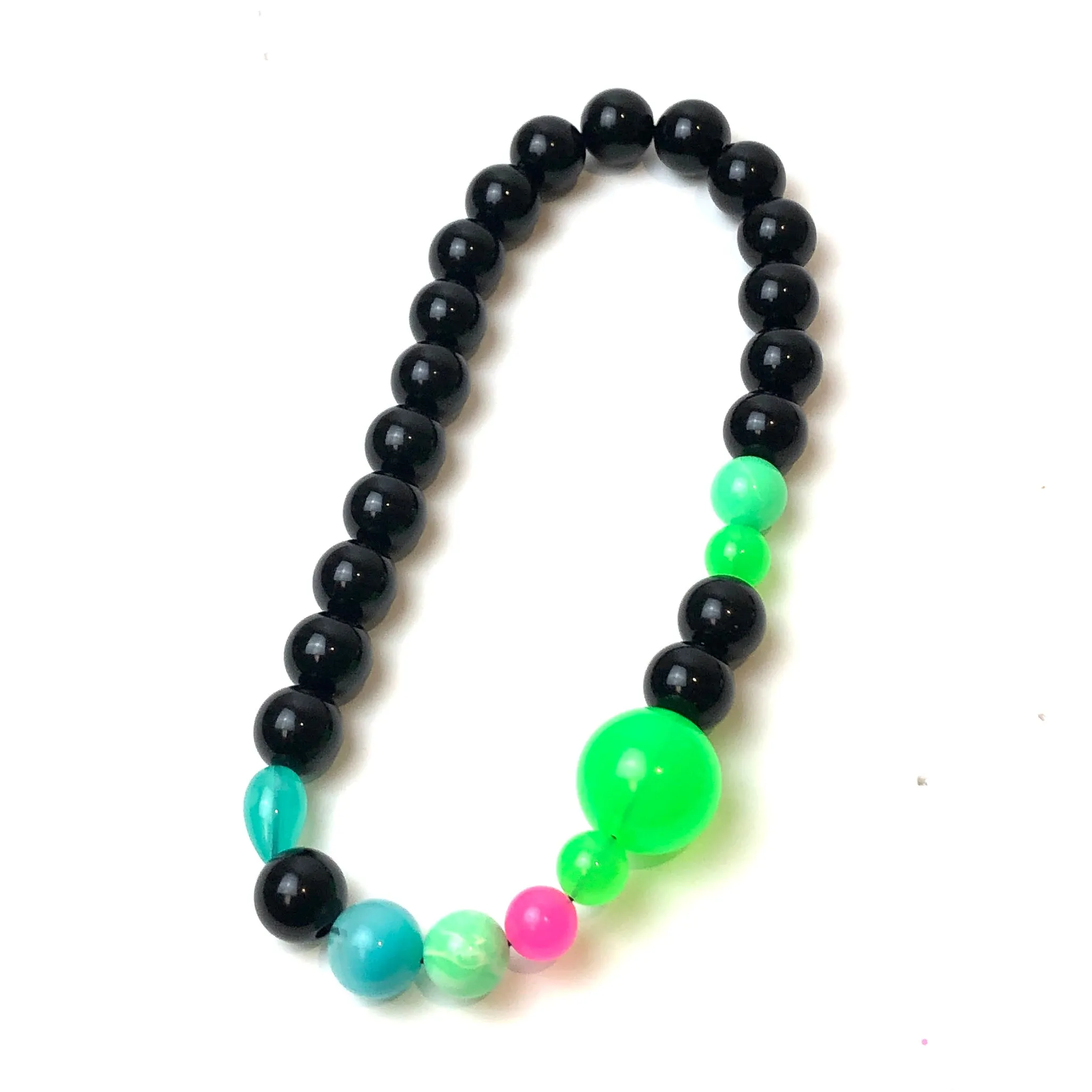 Neon Dance Lucite Stretch Bauble Necklace - Shortie