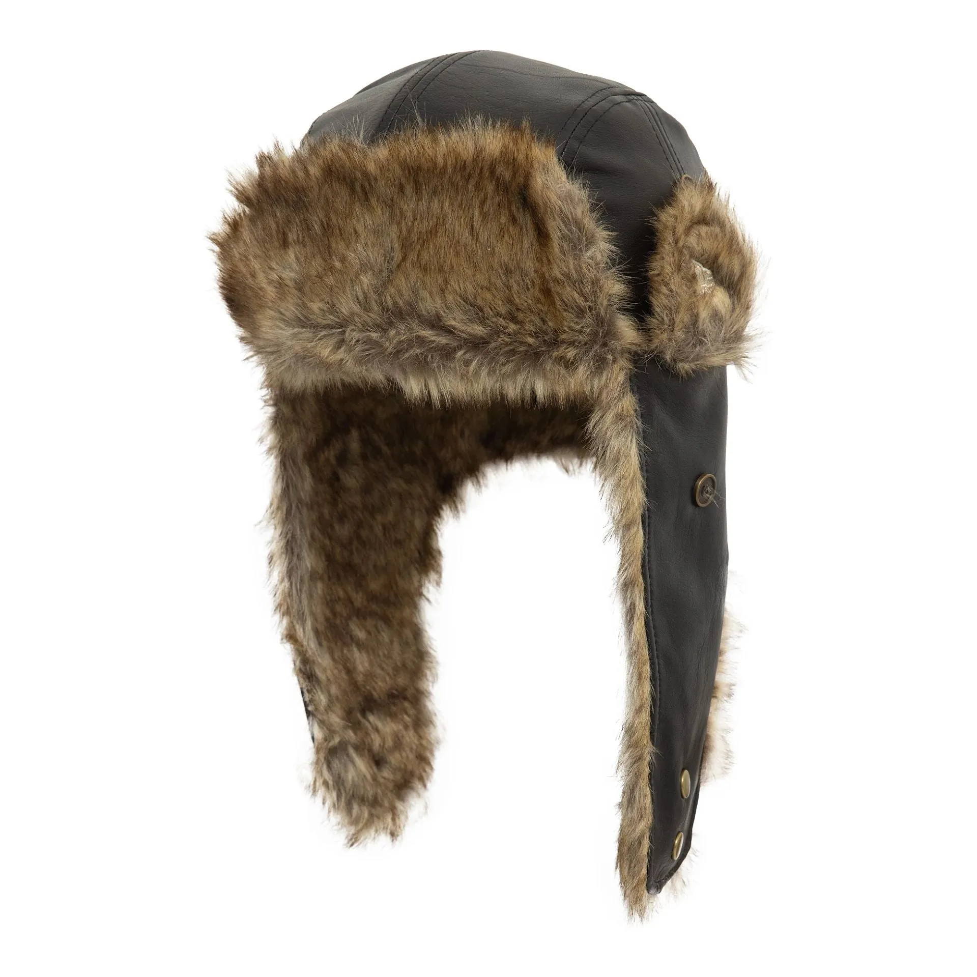 New Era Image Leather Black Trapper Hat