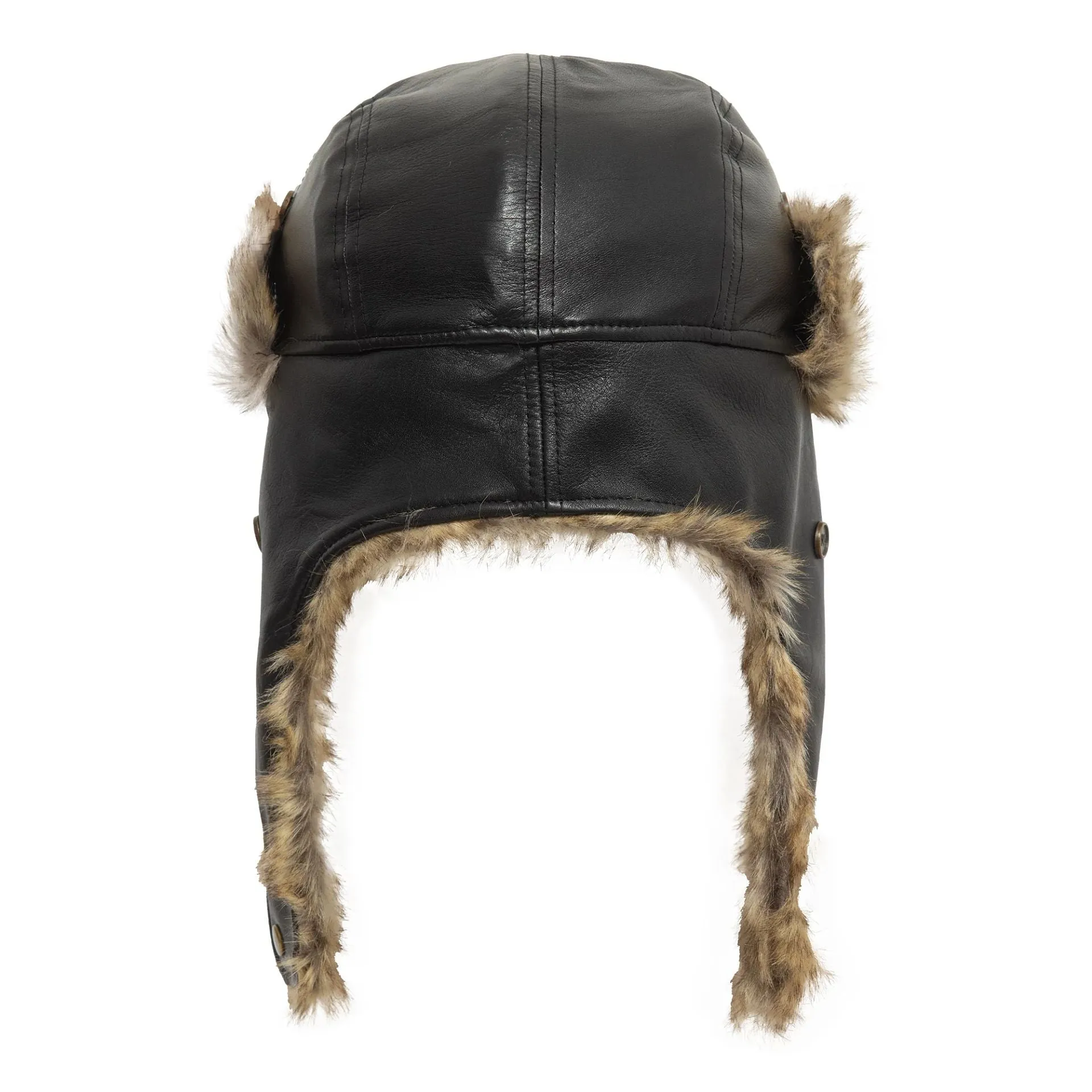 New Era Image Leather Black Trapper Hat