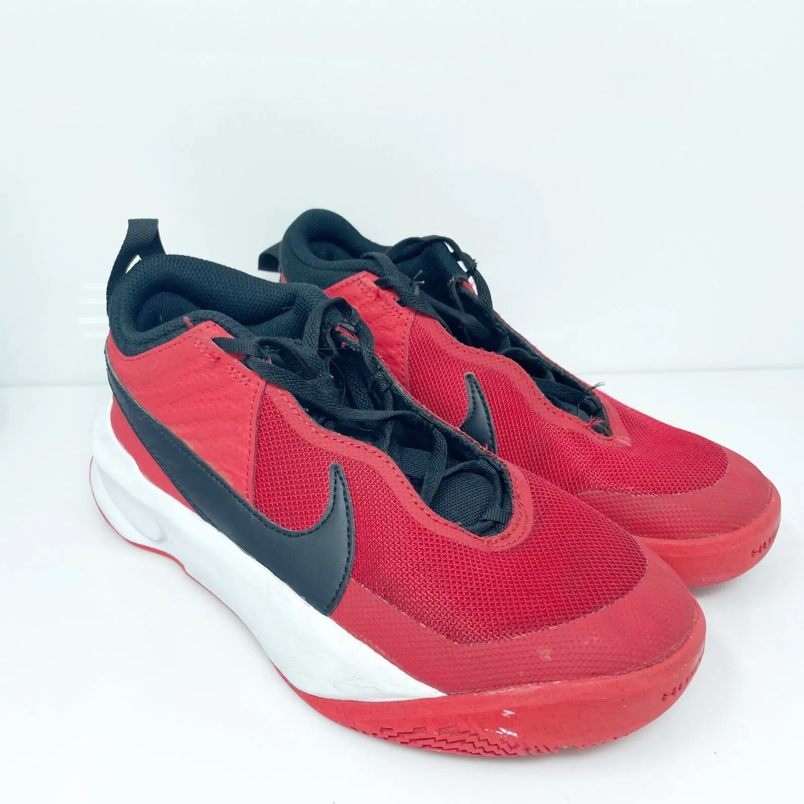 Nike Boys Team Hustle D10 CW6735-600 Red Basketball Shoes Sneakers Size 5Y