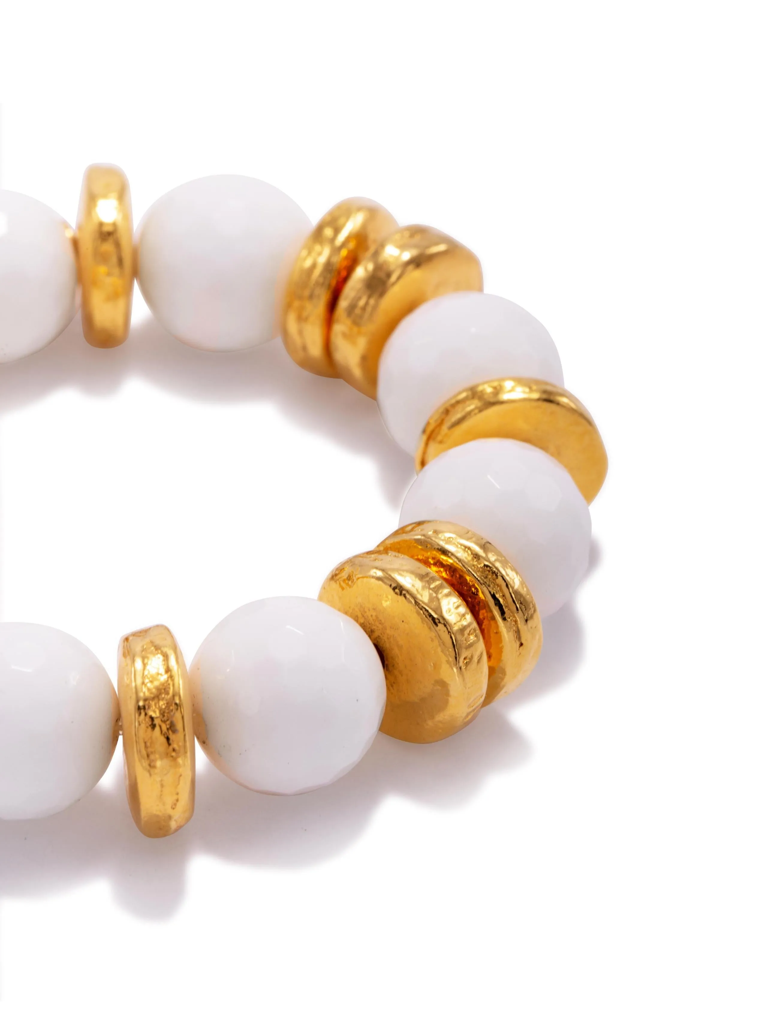 Olivia White Stretch Bracelet