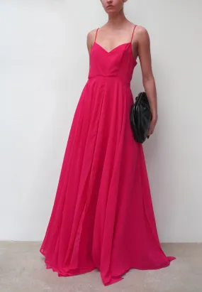 OLSEN MAXI DRESS HOT PINK