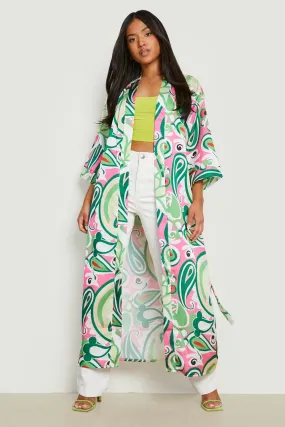 Petite Abstract Floral Maxi Kimono