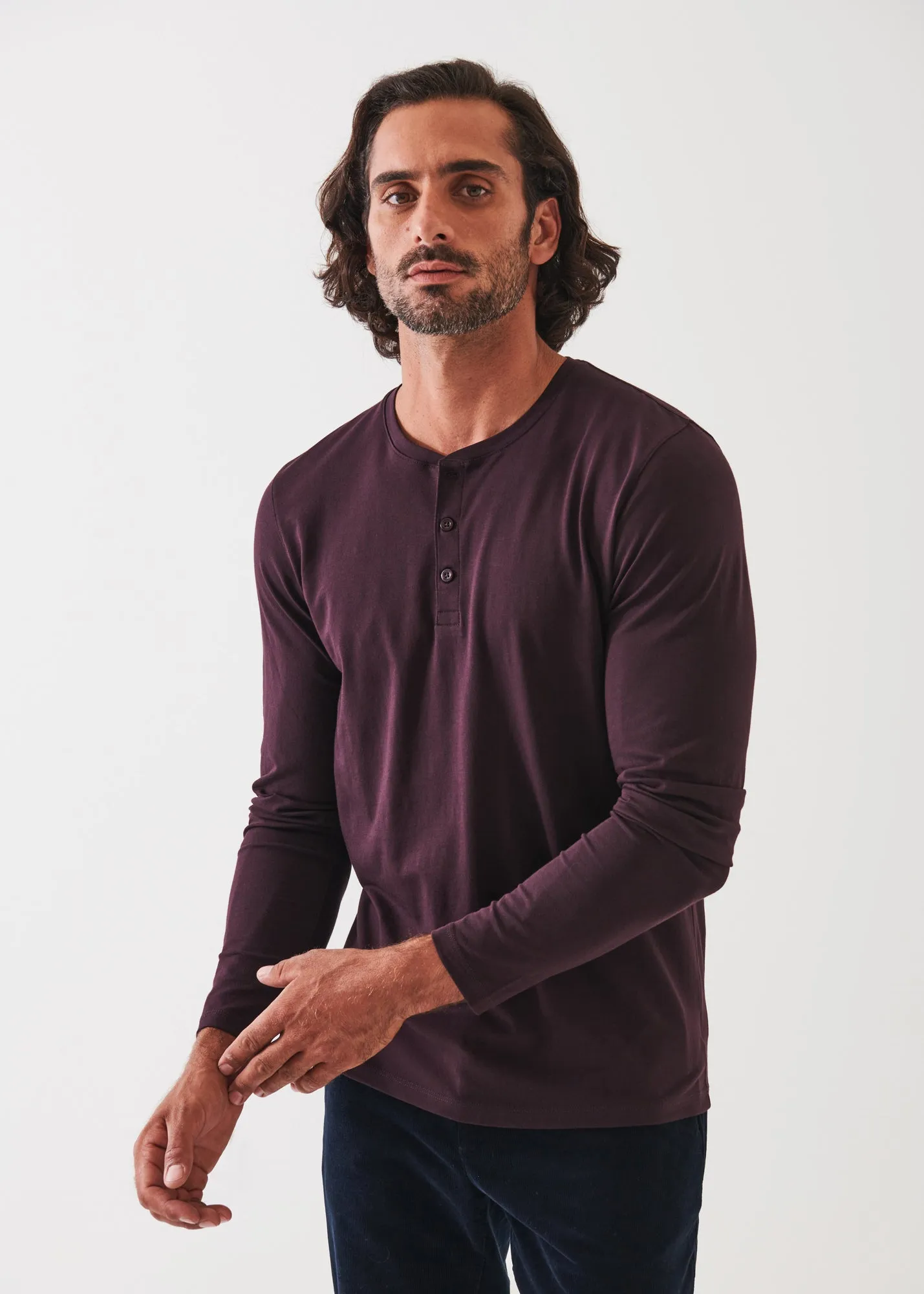 PIMA COTTON STRETCH HENLEY