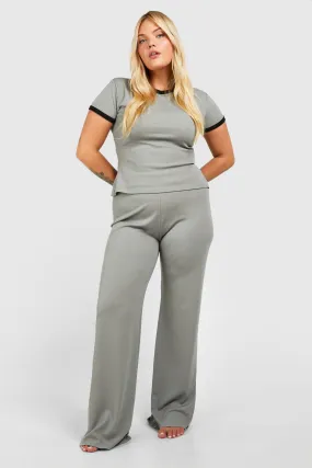 Plus Lounge Rib Wide Leg Pants